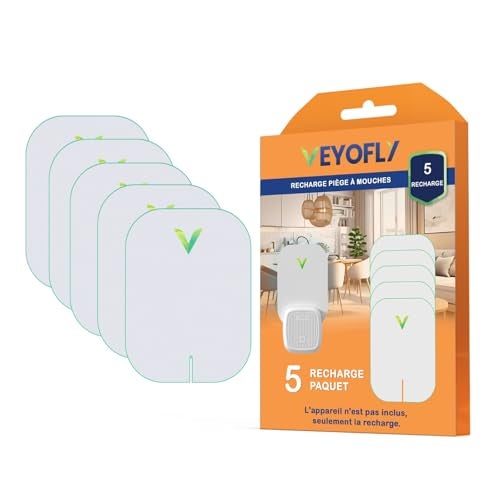 VEYOFLY Gnat Traps for House Indoor Refill, Fly Trap Indoor, Fruit Fly Traps for Indoors, Fly Catcher Indoor, Fly Trap, Plug in Catch for Fruit Flies, Moths, Gnats, Mosquito Trap (Pack of 5 Refills) - Image 1