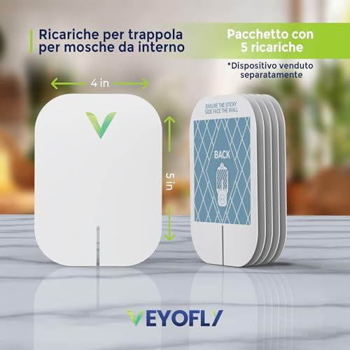 VEYOFLY Gnat Traps for House Indoor Refill, Fly Trap Indoor, Fruit Fly Traps for Indoors, Fly Catcher Indoor, Fly Trap, Plug in Catch for Fruit Flies, Moths, Gnats, Mosquito Trap (Pack of 5 Refills) - Image 2