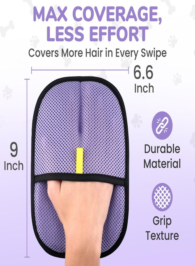 KEYVOZ Pet Hair Removal Glove for Cats and Dogs, Electrostatic Magic Brush Pet Hair Remover for Dog Couch, Available in Blue, Purple, Pink, Brown- Perfect for Pet Owners (Purple) - Image 5