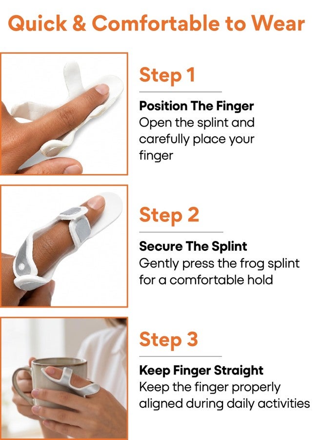 FOVERA Frog Finger Splint – Rigid Finger Immobilizer Brace for Finger Fracture, Sprain & Injury Support, Lightweight Ventilated Finger Support with Cushion Padding (L) - Image 5