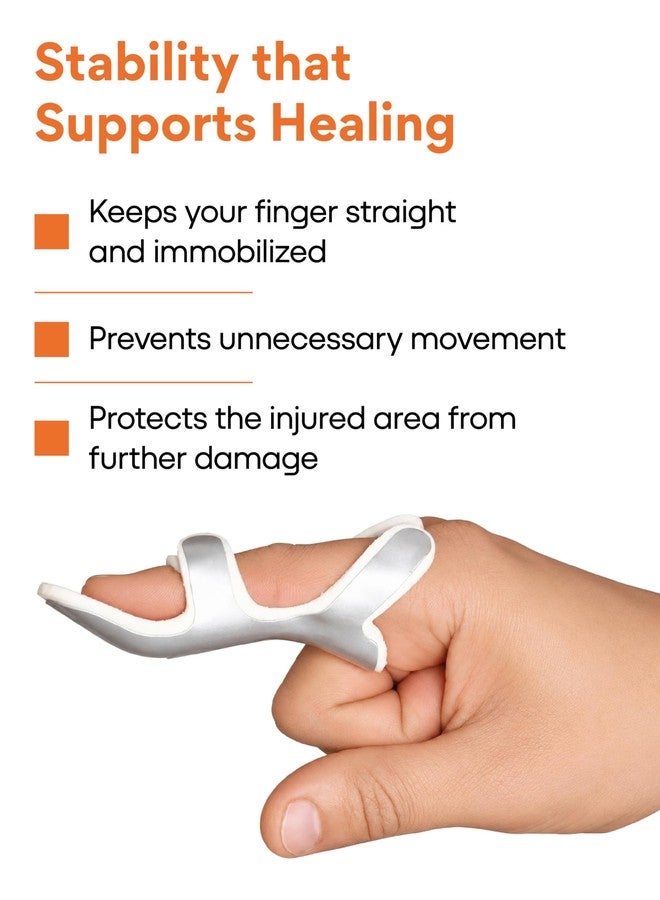 FOVERA Frog Finger Splint – Rigid Finger Immobilizer Brace for Finger Fracture, Sprain & Injury Support, Lightweight Ventilated Finger Support with Cushion Padding (L) - Image 3