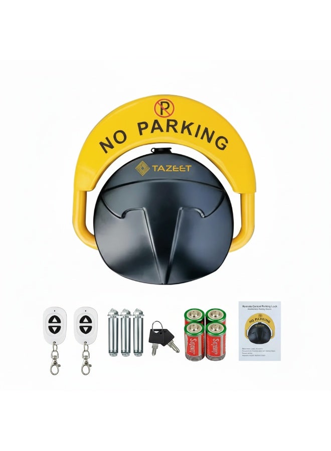 TAZEET Smart Remote Control Parking Lock – Heavy-Duty Automatic Parking Barrier with Anti-Collision Alarm, Dual Lock System, Waterproof IP67 Design – Prevents Unauthorized Parking