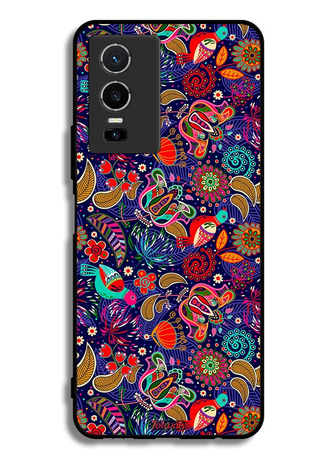Tolwak Vivo Y76 5G Protective Case Cover Pattern Colorful Birds Leaf Flowers - Image 2