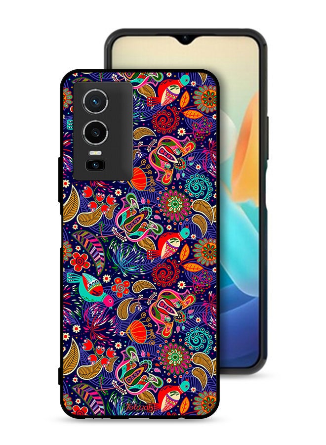 Tolwak Vivo Y76 5G Protective Case Cover Pattern Colorful Birds Leaf Flowers - Image 1