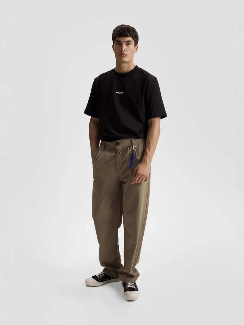 Giesto GIESTO Men's Relaxed Fit Pleated Straight Leg Pants