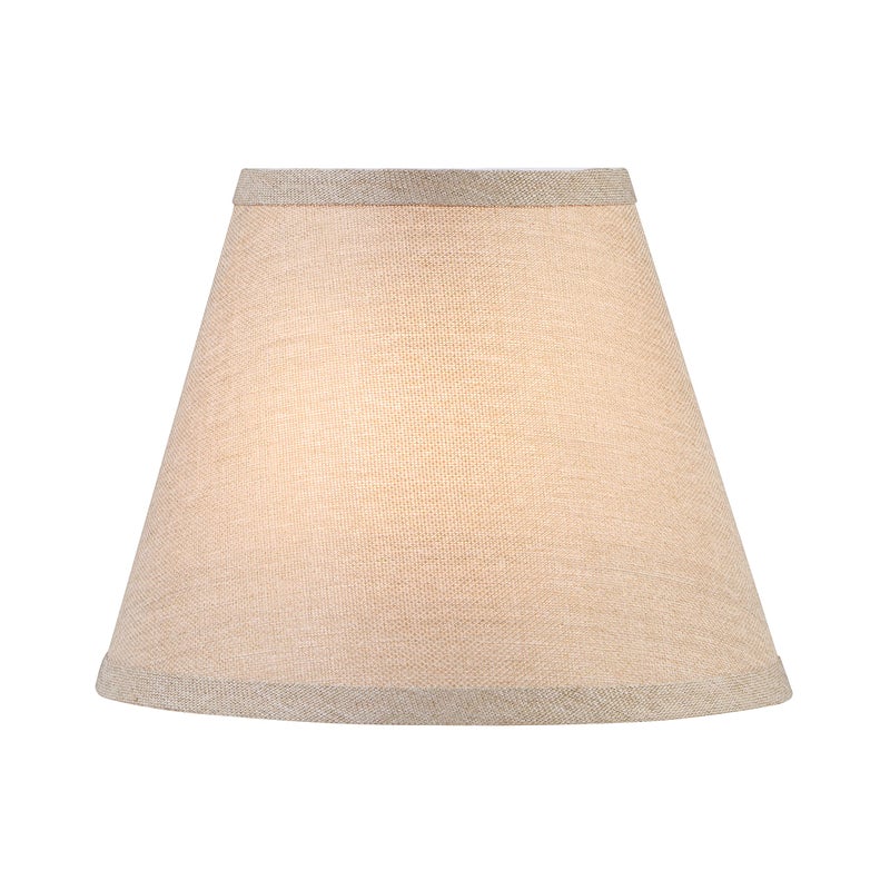 Aspen Creative 56028, Empire Uno Lamp Shade in Medium Brown Burlap Textured Fabric, 5" Top x 9" Bottom x 7" Slant Height, Slip UNO 33mm - Image 2