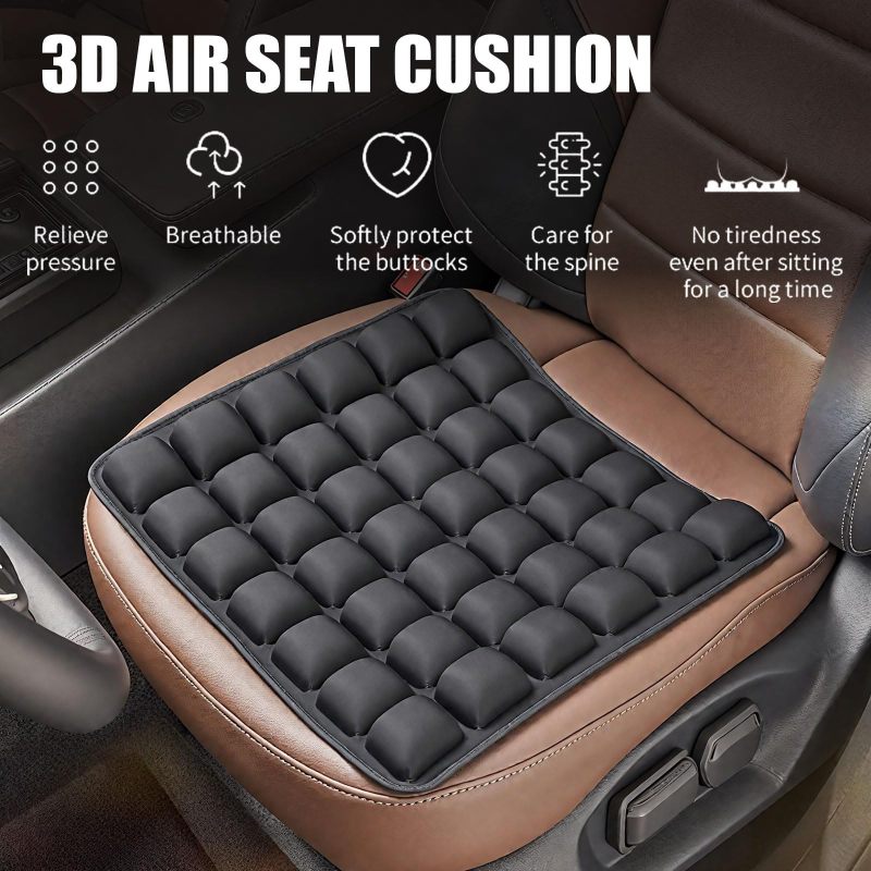 Inflatable Travel Pillow 40cm Black Pressure Relief Neck Pillow - Airplane Pillow for Wheelchair Stadium Car Seat Office Chair - Image 3