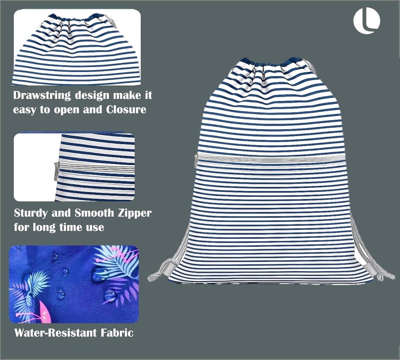 Lify حقيبة ظهر بسحب الحبل مقاومة للماء حقيبة رياضية مع جيب جانبي للرجال والنساء - 1 قطعة - Image 3