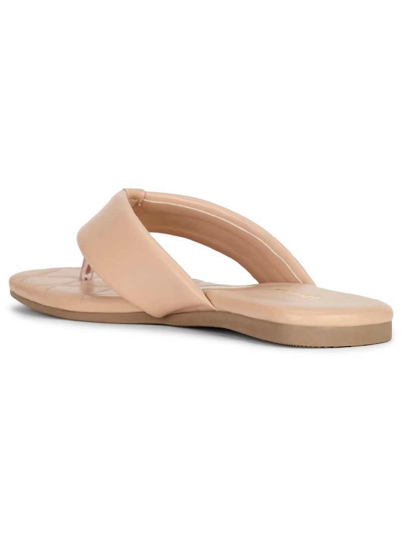 Bata Women's PENNY FLAT THONG Casual Slipper's NUDE - 3 UK (5710728) - Image 3