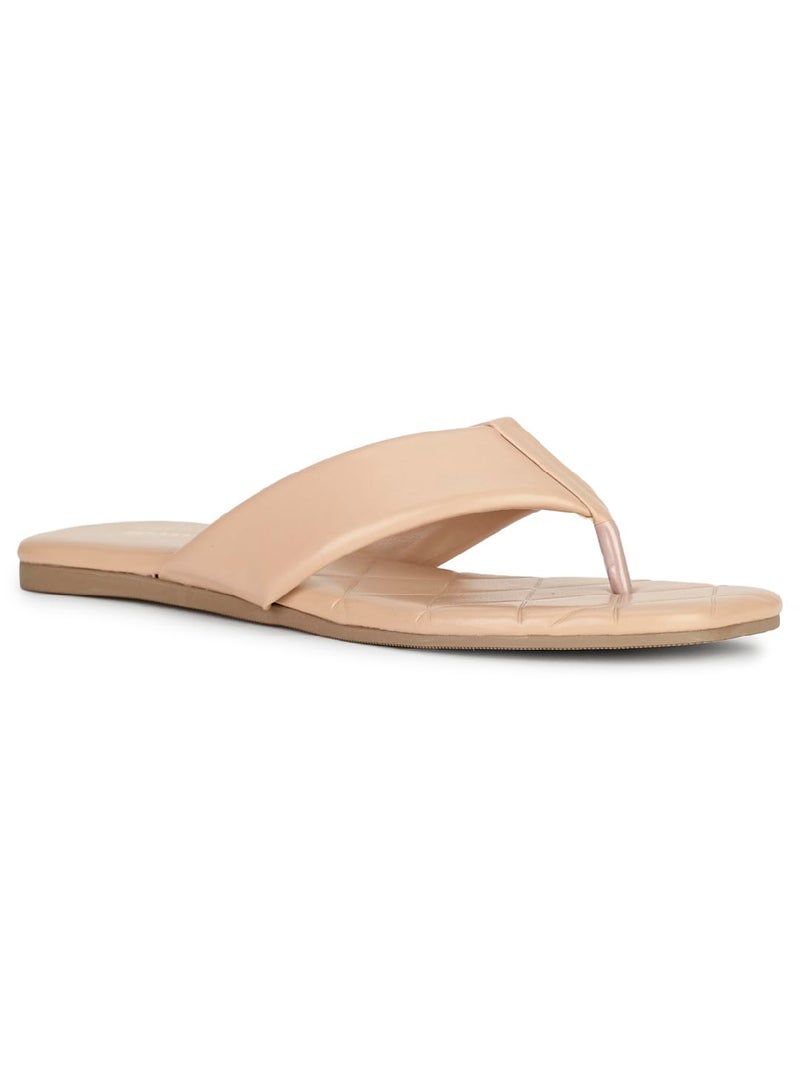 Bata Women's PENNY FLAT THONG Casual Slipper's NUDE - 3 UK (5710728) - Image 1