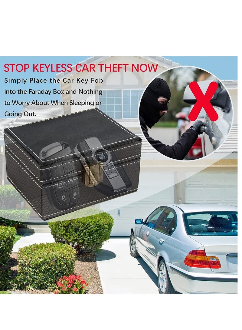 Excefore Car Key Signal Blocker Box with 1 Ps Faraday Pouch Faraday Box for Car Keys RFID Blocking Case Keyless Entry Car Security Key Protector Signal Blocker  - Image 2