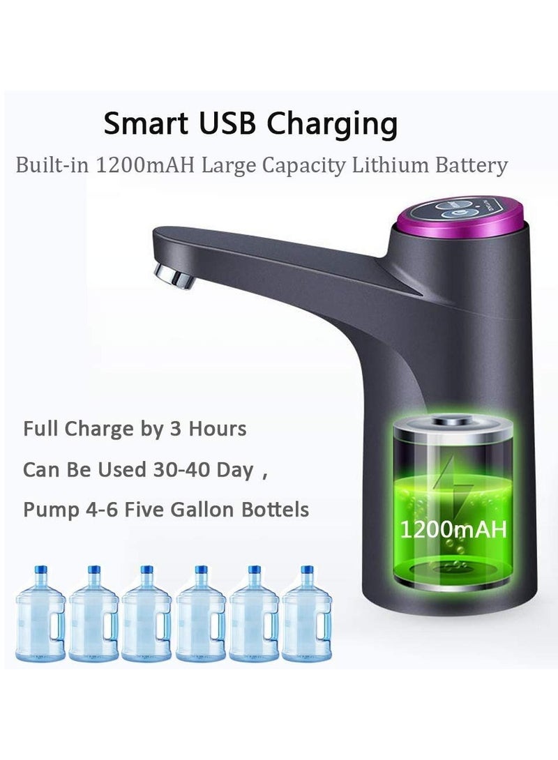 Water Dispenser Pump for 5 Gallon Bottle Free Quantitative Drinking Water Pump Portable USB Charging Electric Bottle Pump Multipurpose Dispenser for Home Camping - Image 3