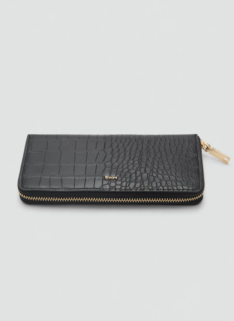 MANGO Croc-Effect Wallet
