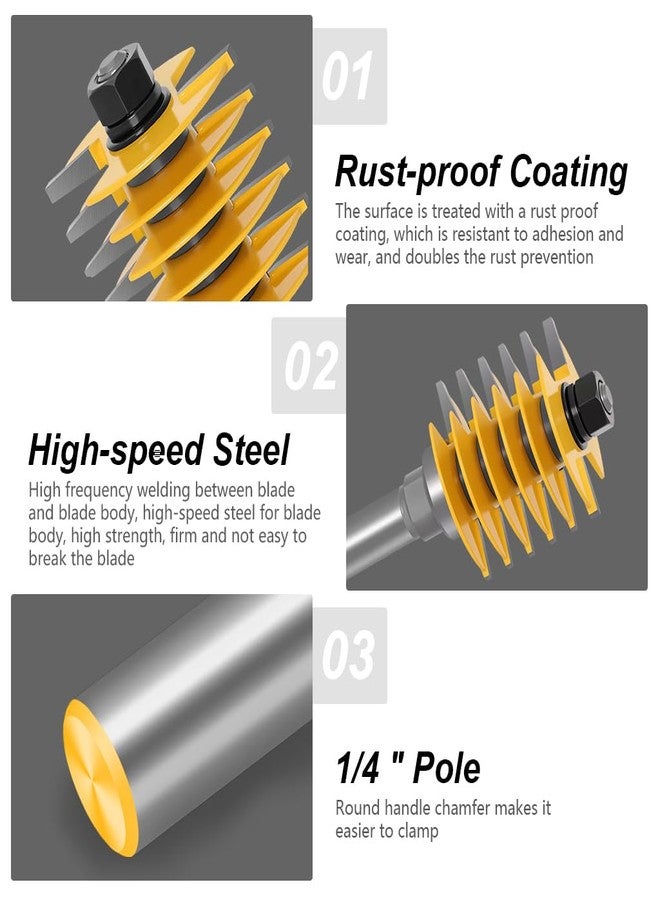 Serplex® Reversible Finger Joint Router Bit with 1/4" Shank, Woodworking Tapered Tooth Tenon Cutter, Woodworking Chisel Cutter for Density Boards, Solid Wood, MDF, Chipboard, Splints, Etc - Image 3