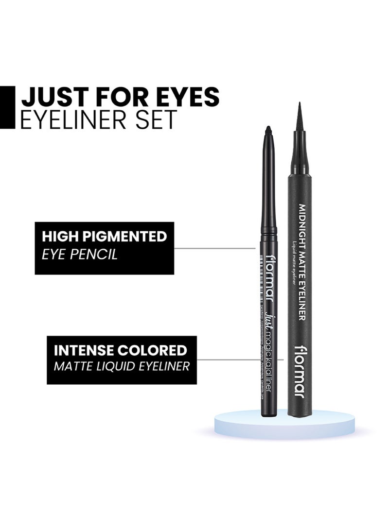 flormar كحل سحري للعيون من جاست فور آيز + كحل مات منتصف الليل - Image 1