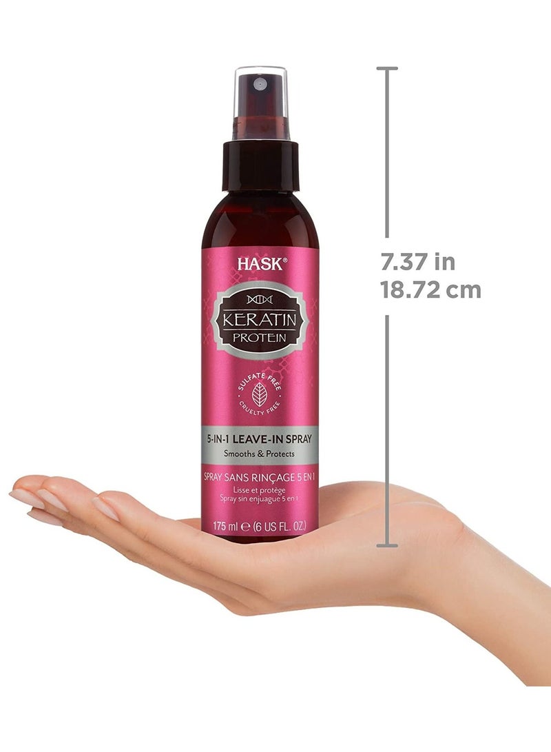 Hask Keratin Protein 5 In 1 Smoothing Leave In Conditioner Spray For All Hair Types - Image 4