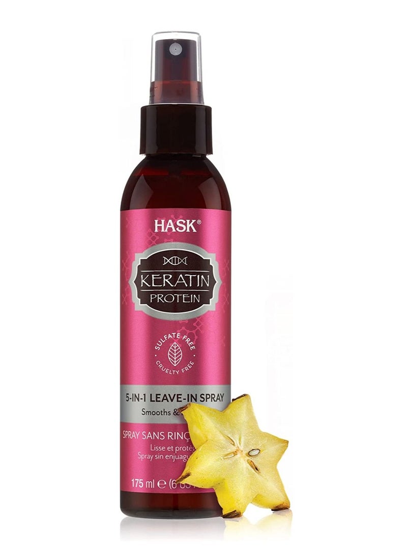 Hask Keratin Protein 5 In 1 Smoothing Leave In Conditioner Spray For All Hair Types - Image 1