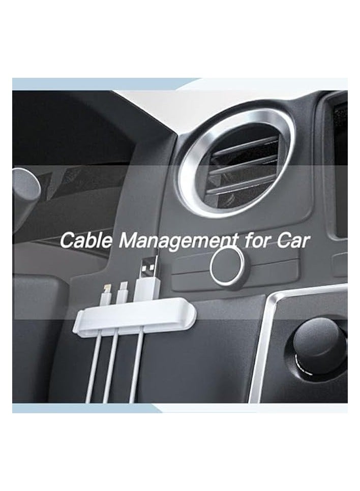 erorex 2 Pack Cable Organizer - 11-Slots White Cable Holder, 8cm Length, Self-Adhesive, Polycarbonate, Desk Wire Holder - Image 4