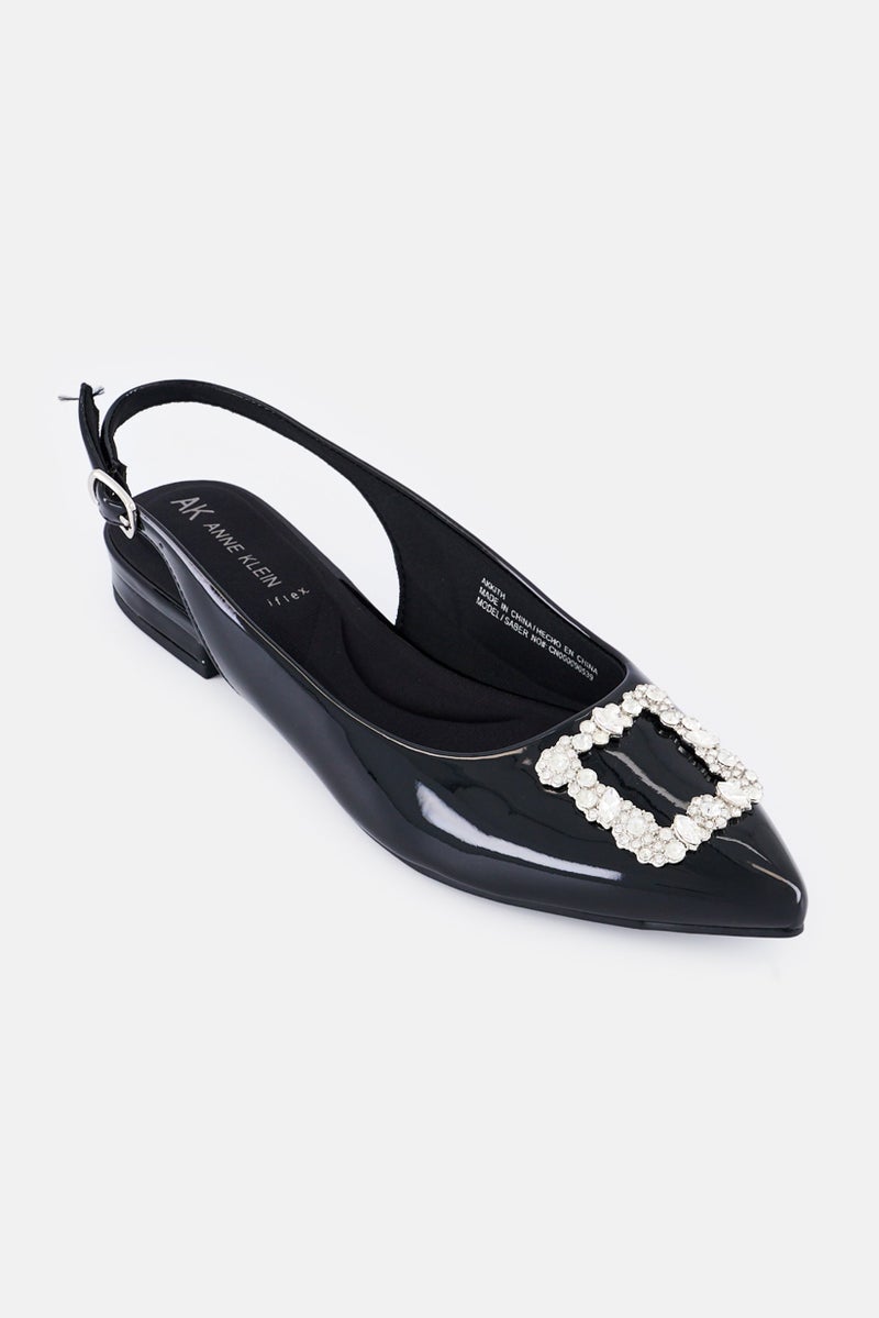 ANNE KLEIN حذاء بكلة قابل للتعديل للنساء، أسود - Image 1