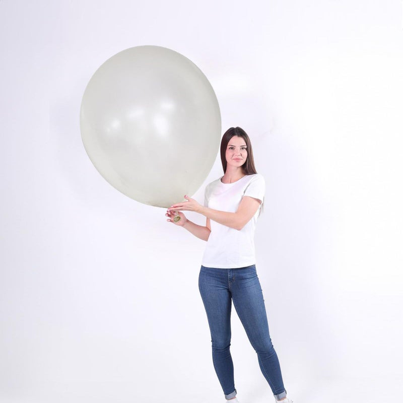 5 Pieces 36 Inch White Thick Latex Helium Balloons for Wedding Party Decor - Image 4