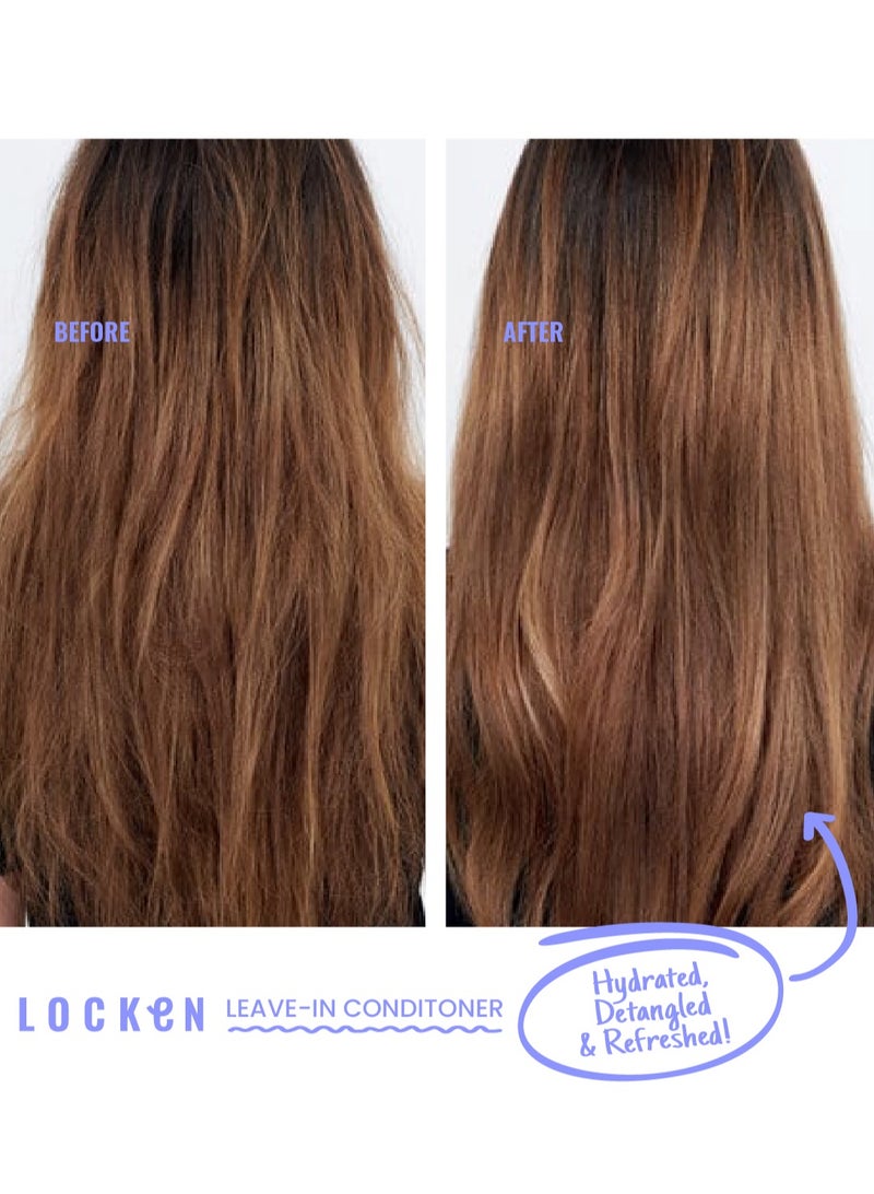 LOCKEN LEAVE-IN CONDITIONER – Hydrates, Detangles & Refreshes Hair – Lightweight, Non-Greasy Formula With Shea Butter & Jojoba – For All Hair Types (200ml)  - Image 4