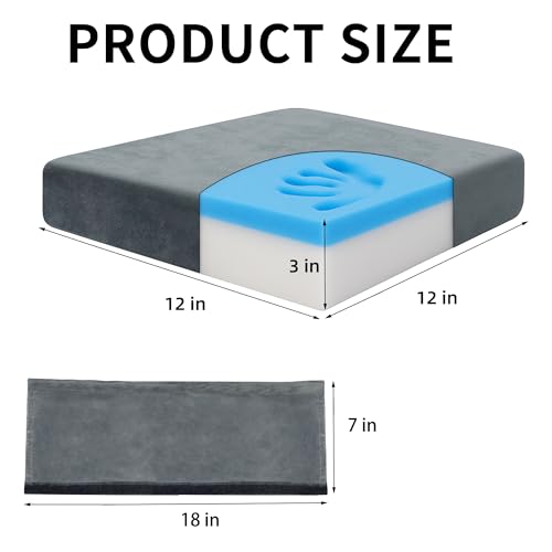 VGLCBBSTS Walker Seat Cushion for Seniors Memory Foam Rollator Accessory with Backrest Washable Crystal Velvet Cover GiftReady Box Secure Straps Zipper Walker Chair Pad - Image 3
