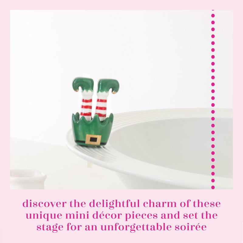 nf nora fleming nora fleming Jingle Toes (Elf Feet) - Hand-Painted Ceramic Christmas Decor - Winter Minis for the Home and Office - Image 3