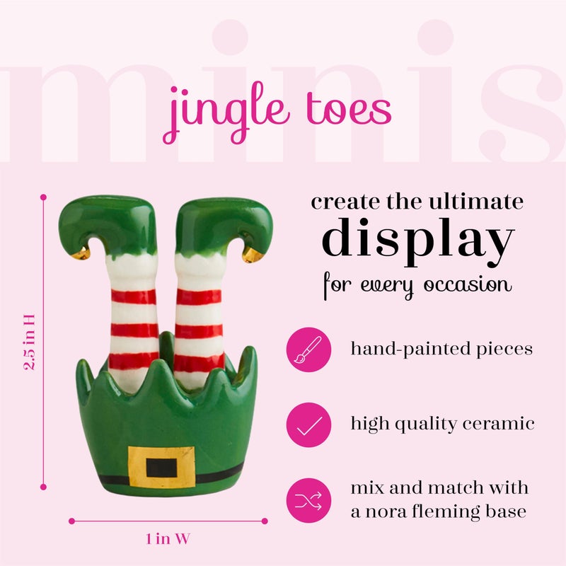 nf nora fleming nora fleming Jingle Toes (Elf Feet) - Hand-Painted Ceramic Christmas Decor - Winter Minis for the Home and Office - Image 2