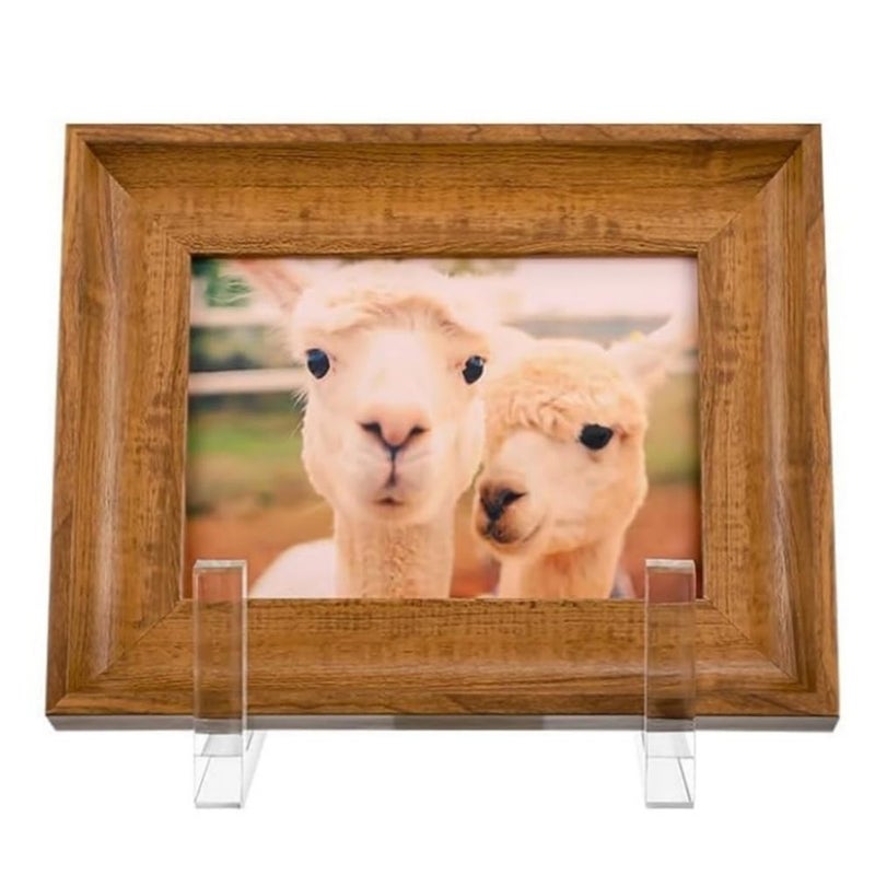 Clear Acrylic Square Plate Stand Display Holder Tabletop Easel Picture Frame Stand - Image 5