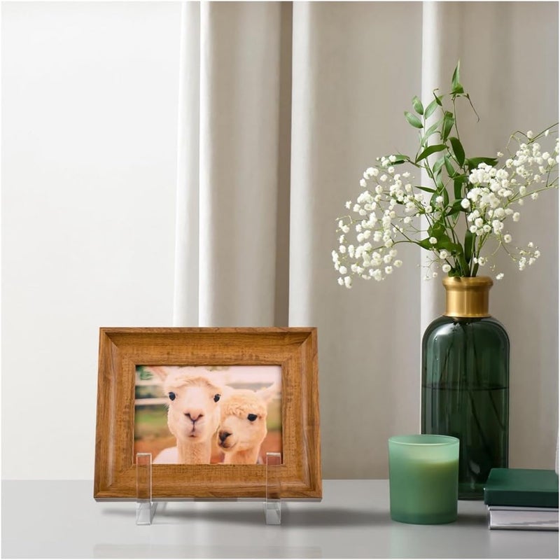 Clear Acrylic Square Plate Stand Display Holder Tabletop Easel Picture Frame Stand - Image 4