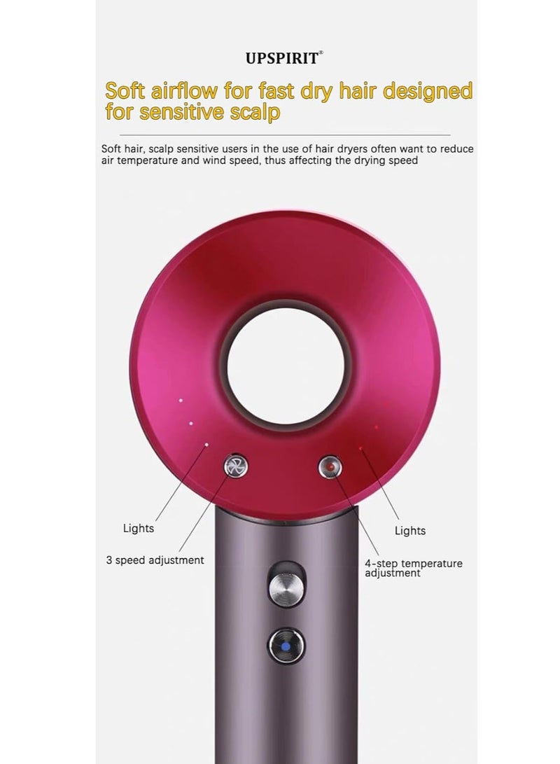 ريتش لايف مجفف شعر، مجفف شعر أيوني خفيف الوزن مع مجفف شعر عالي السرعة 110,000 دورة في الدقيقة للتجفيف السريع، مجفف شعر بقدرة 1400 واط وتحكم حراري 3 درجات وسرعتين للمنزل والسفر - Image 2
