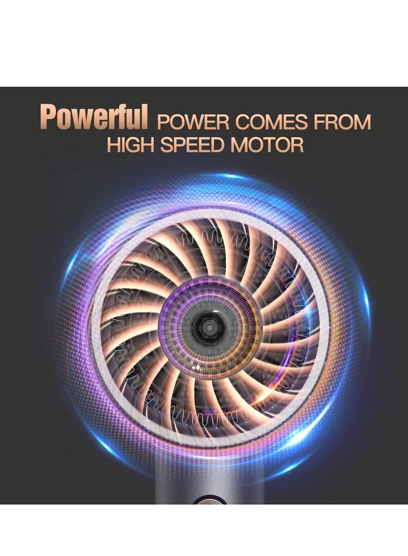 ريتش لايف مجفف شعر، مجفف شعر أيوني خفيف الوزن مع مجفف شعر عالي السرعة 110,000 دورة في الدقيقة للتجفيف السريع، مجفف شعر بقدرة 1400 واط وتحكم حراري 3 درجات وسرعتين للمنزل والسفر - Image 4