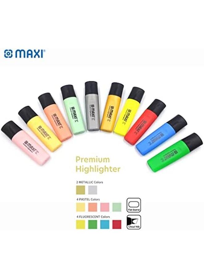Maxi Super Fluorescent Premium Highlighter Box Of 10Pc Blue Ultra Smooth For Paper Copy And Fax  - Image 4