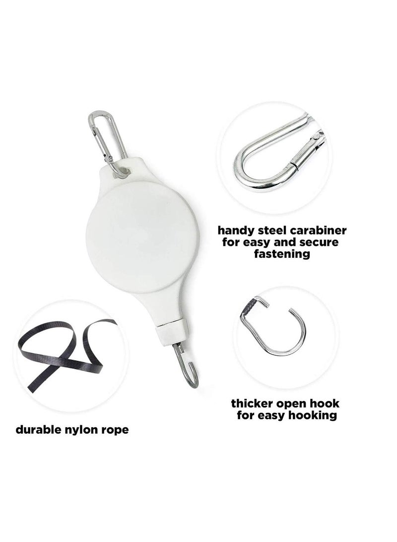 SYOSI Plant Hanger Plant Hook Plant Pulley Adjustable and Retractable Plant Hangers Outdoor and Indoor Plant Hooks Wall Hanging Shelf Wall Shelf Organizer for Home Wall (White Set of 4) - Image 2