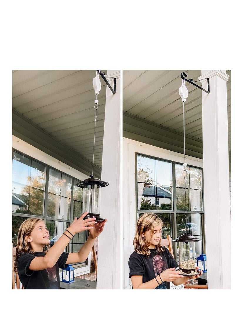 SYOSI Plant Hanger Plant Hook Plant Pulley Adjustable and Retractable Plant Hangers Outdoor and Indoor Plant Hooks Wall Hanging Shelf Wall Shelf Organizer for Home Wall (White Set of 4) - Image 4