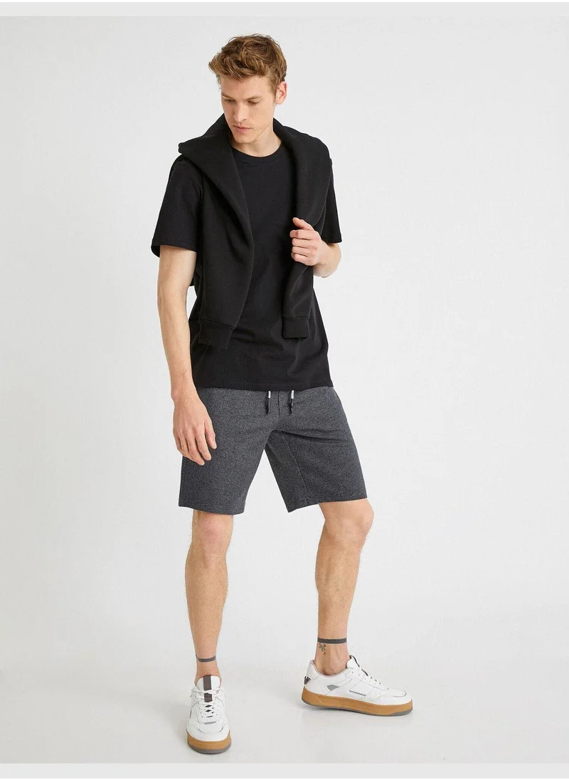 كوتون Striped Bermuda Shorts Drawstring Pocket Cotton