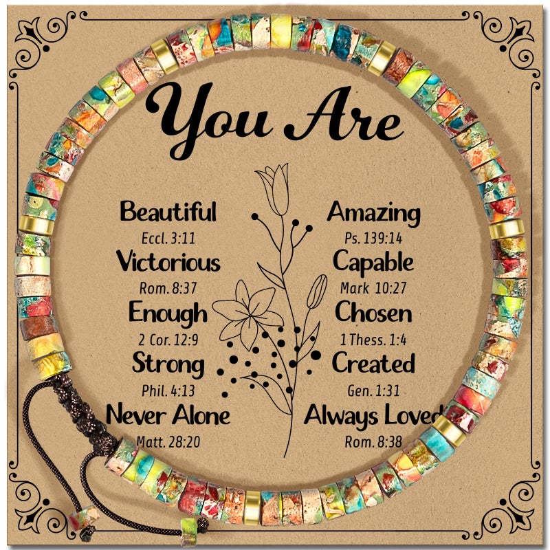ZOKCC Inspirational Gifts Bracelets for Women Healing Natural Stone Bracelets - Valentines Mothers Day Birthday Get Well Soon Gifts for Women Friends Sister Friendship Bestie Coworker - Image 1