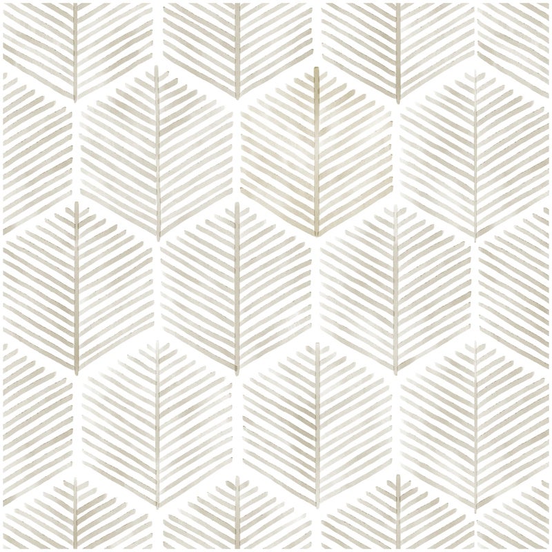 OSECAGE Modern Peel and Stick Wallpaper 17.3''Ã—197'' Self Adhesive Wallpaper Boho Contact Paper Beige and White Geometric Wall Paper Removable Decorative Wallpapers for Bedroom Bathroom Cabinets Decor Vinyl - Image 1