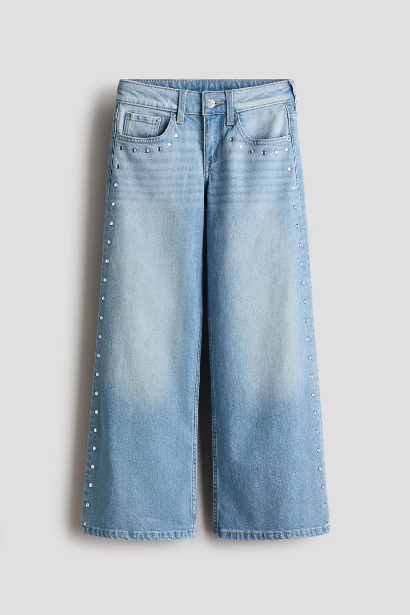 H&M Studded Wide Leg Low Jeans