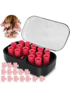 yuyte Hair Perm Rods Set Instant Heat Travel Hot Rollers Electric Heated Rollers 15pcs Electrci Hair Perm Short and Long HairUS Plug 
