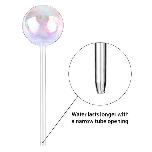 Tomorotec [2 PCS] Light Iridescent Rainbow Gradient Color Clear Glass Self-Watering System Spikes, Automatic Plant Waterer Bulbs - Image 4