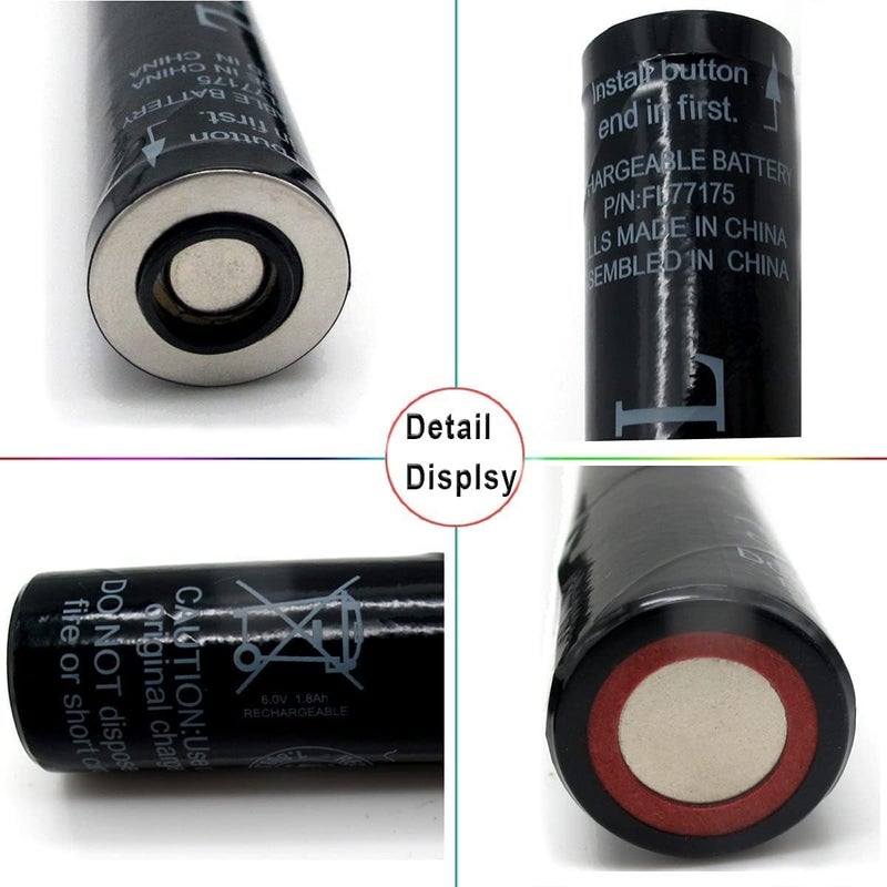 OXWINOU بطارية رقمية FL77175 (أطول من 75175) متوافقة مع Streamlight SL-20XLED SL-20XP-LED، UltraStinger، Superstinger، SL20L، SL-20LP Ni-CD 6V 1800mAh بطاريات مصابيح يد (عبوة 2) - Image 4