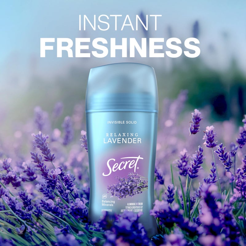 Secret Fresh Antiperspirant Deodorant for Women, 72hr Breathable Sweat & Odor Protection, Instant Freshness & Gentle, PH Balancing Minerals, Clear Gel, Relaxing Lavender Scent, 2.6 oz - Image 5