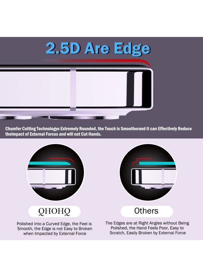 QHOHQ 3 Pack Screen Protector for iPhone 14 Plus 6.7 Inch with 3 Pack Tempered Glass Camera Lens Protector, Ultra HD, 9H Hardness, Case Friendly [Easy to Install Frame] - Image 3