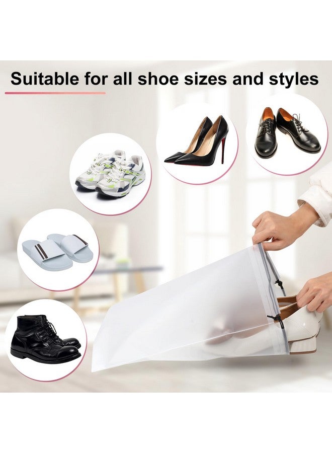 Vivinin 18 Pack White Translucent Polyethylene Shoe Bags, 15.7in x 11.8in, Drawstring Closure, Multi-Purpose Travel Storage Bags for Shoes, Clothes, Toiletries, etc. - Image 3