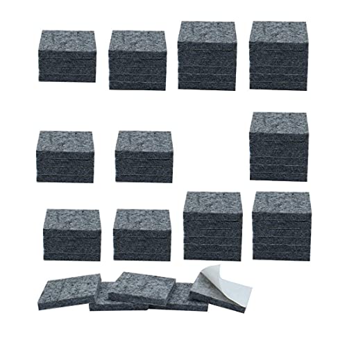 Now & Zen Self Adhesive Square Furniture Felt Pads for Hard Surfaces - Non-Scratch Heavy Duty Furniture Leg Guards (25 MM - Pack of 12, Dark Grey) - Image 2