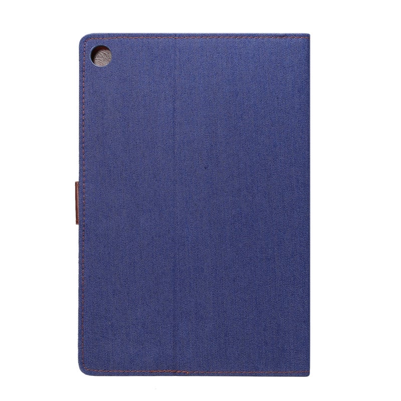 ديبايس جراب جلدي من جلد البقر بتصميم رعاة البقر مع حامل وفتحات للبطاقات ومحفظة لجهاز هواوي ميديا باد M5 مقاس 10.8 بوصة (أزرق داكن) - Image 3
