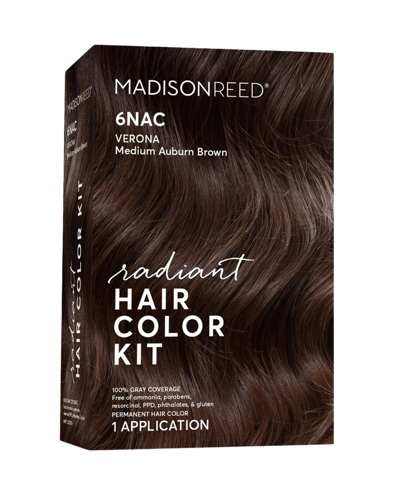Madison Reed Radiant Hair Color Kit  6NAC Medium Chocolate Brown Verona for 100 Gray Hair Coverage  Salon Quality Permanent Hair Dye  PPDFree  AmmoniaFree  Packaging May Vary 1 Pack