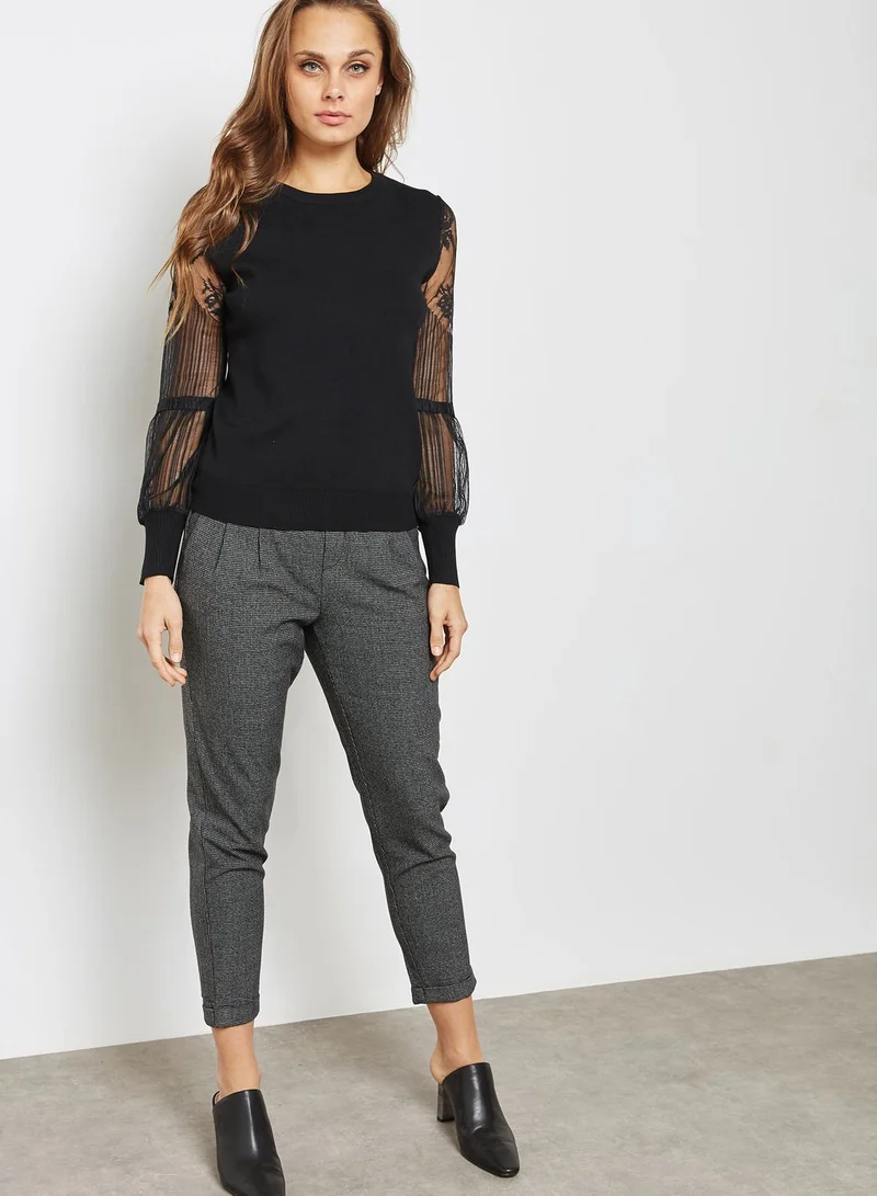 ELLA Lace Sleeve Sweater