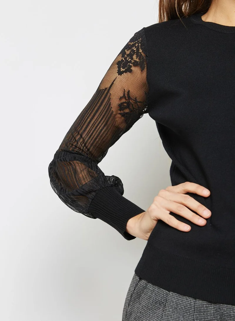 ELLA Lace Sleeve Sweater